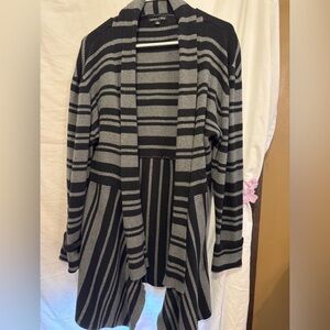 RXB Black and Gray Striped Cardigan Sweater